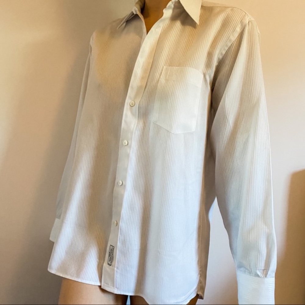 VTG Dior Monogram White Stripe Button Down